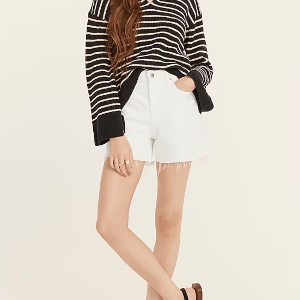 J. Crew white denim shorts - high waisted